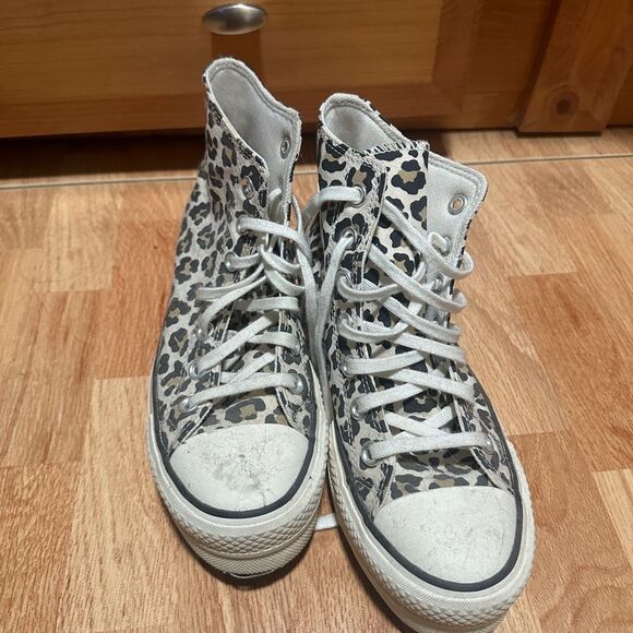 Converse Leopard Print High-Top Sneakers - Picture 2 of 7